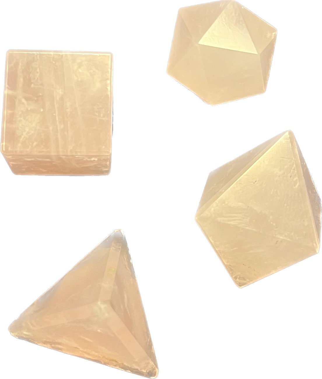 Platonic Solid - Sacred Geometry Rose Quartz Stone