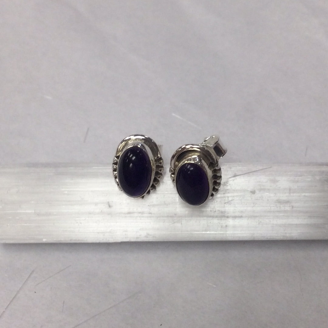 Oval Shaped Crystal Stud Earrings