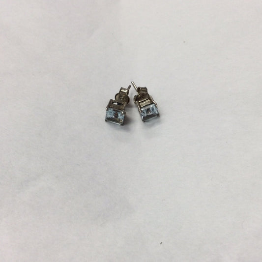 Aquamarine Stud Earrings, Square