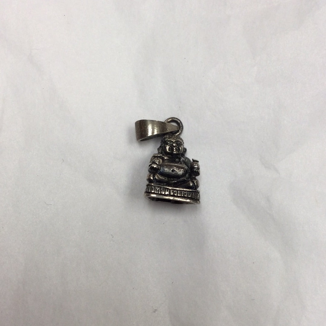 Silver Prosperity Buddha Pendant