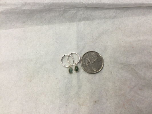 Moss agate hoop earrings