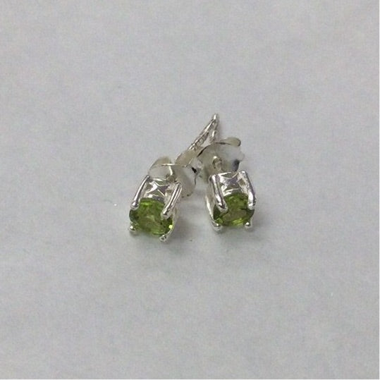 Peridot Faceted Stud Earrings