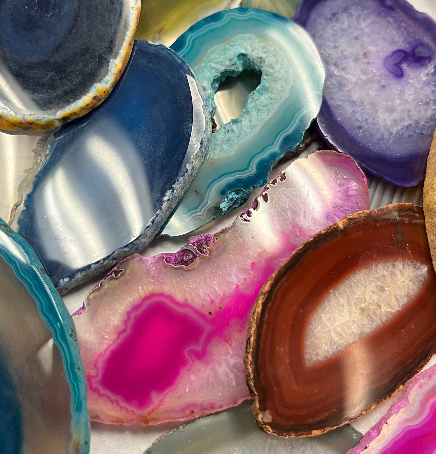 Assorted Dyed Agate Slices