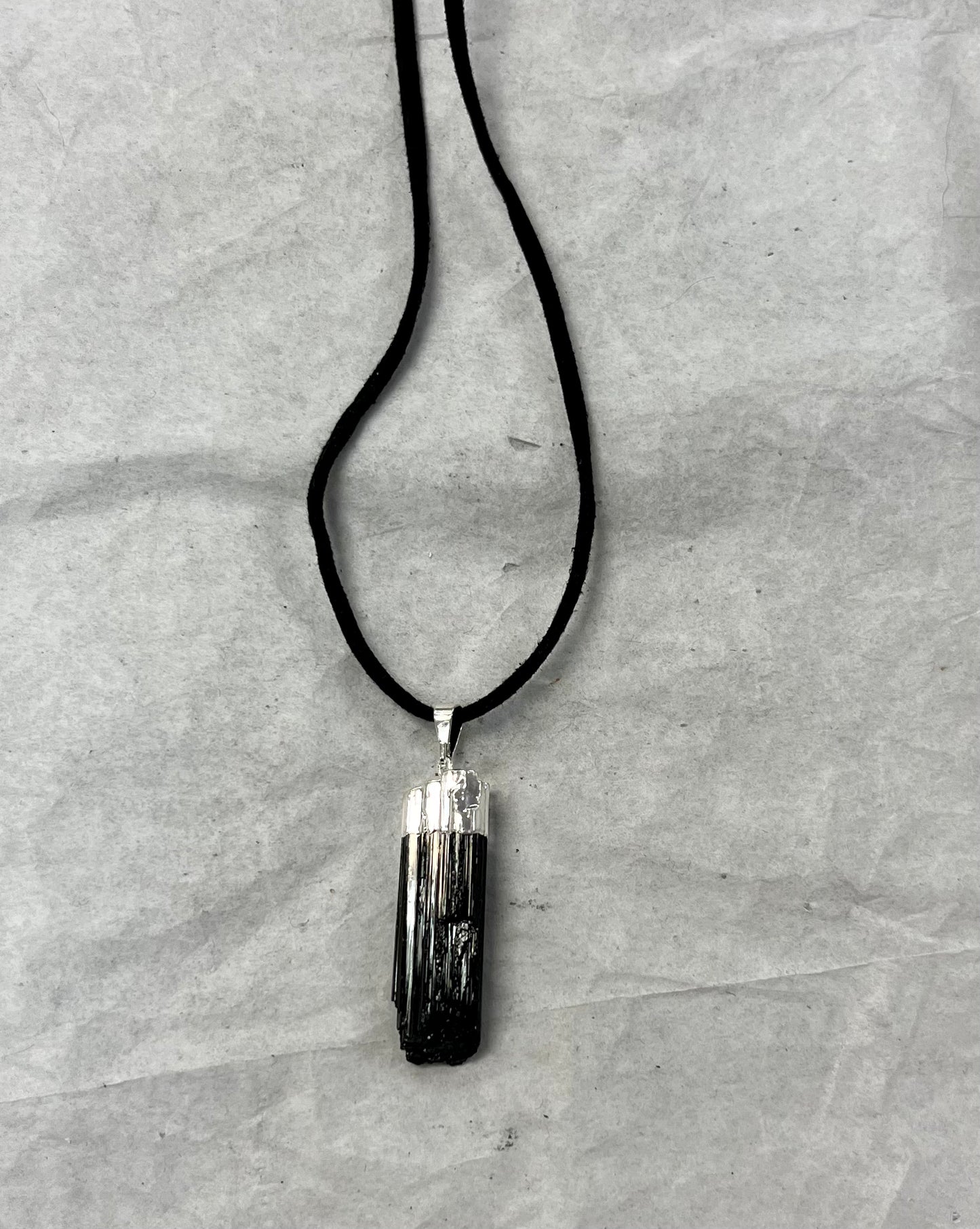 Corded Tourmaline Plated Pendant