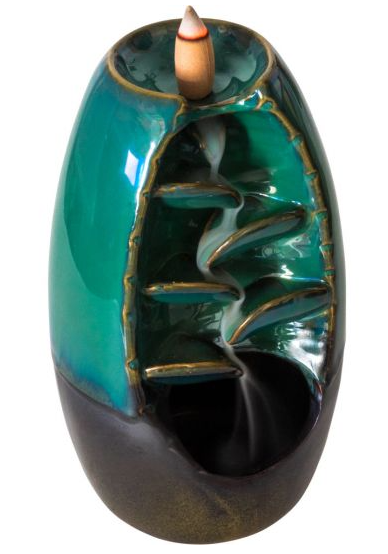 Backflow / Incense Holder- Ceramic Cascading Leaves 7.5”