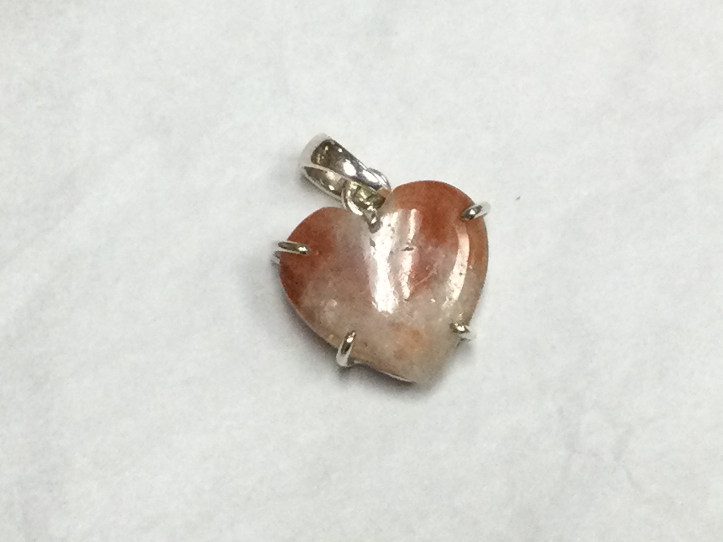 Heart-Shaped Sunstone Pendant