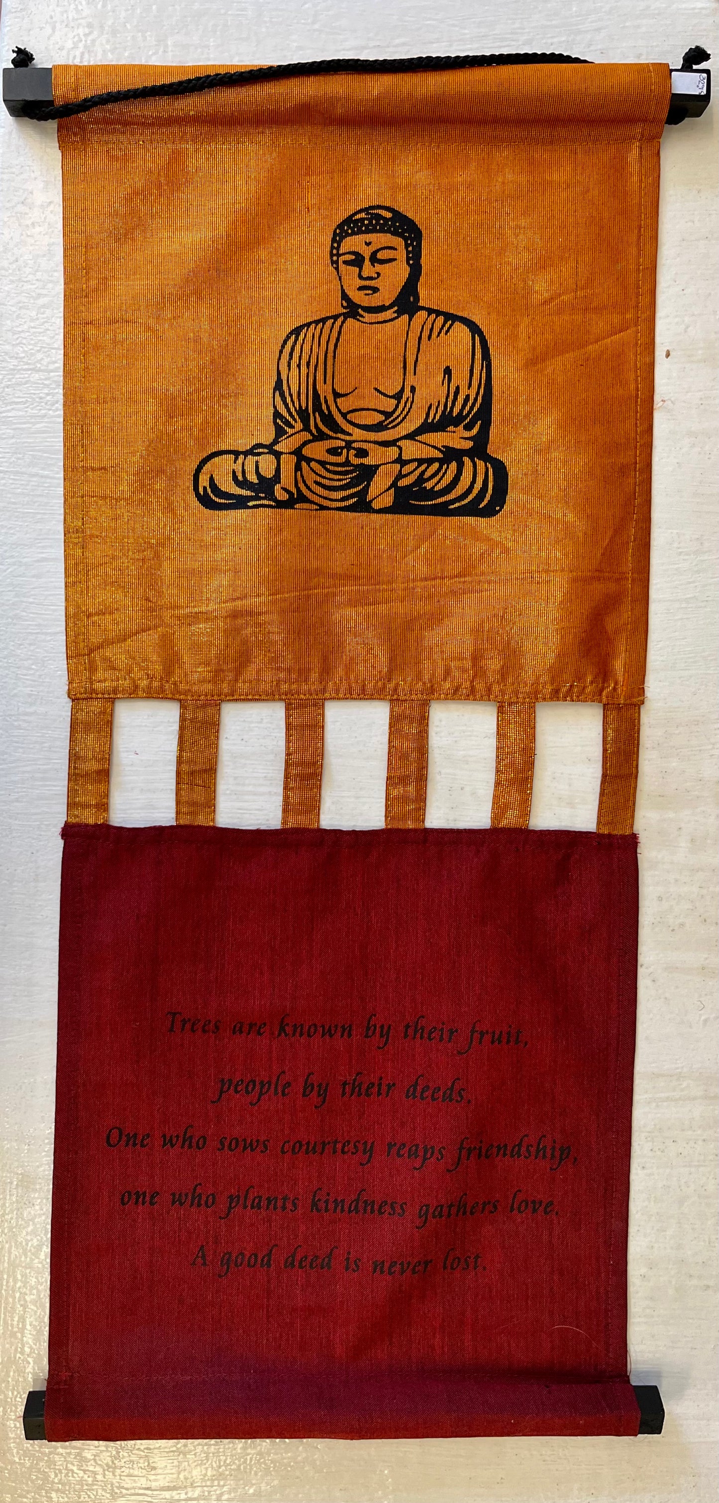 25" Buddha Banner Red/Gold