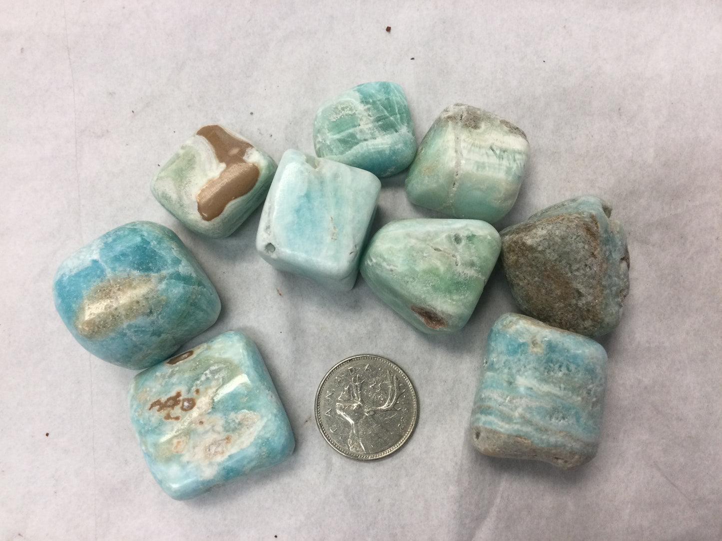 Blue Aragonite, Tumbled