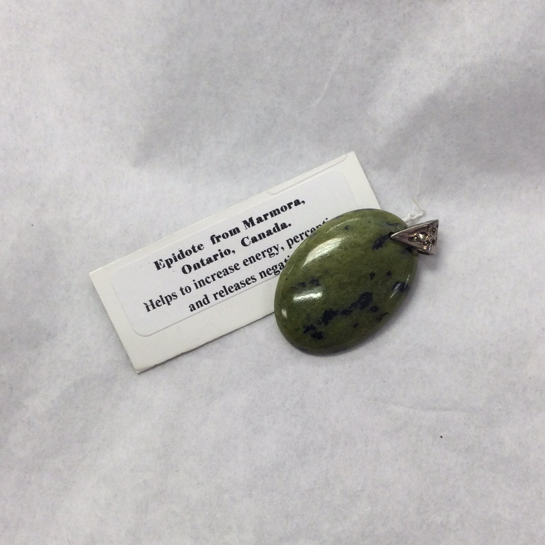 Epidote oval Pendant