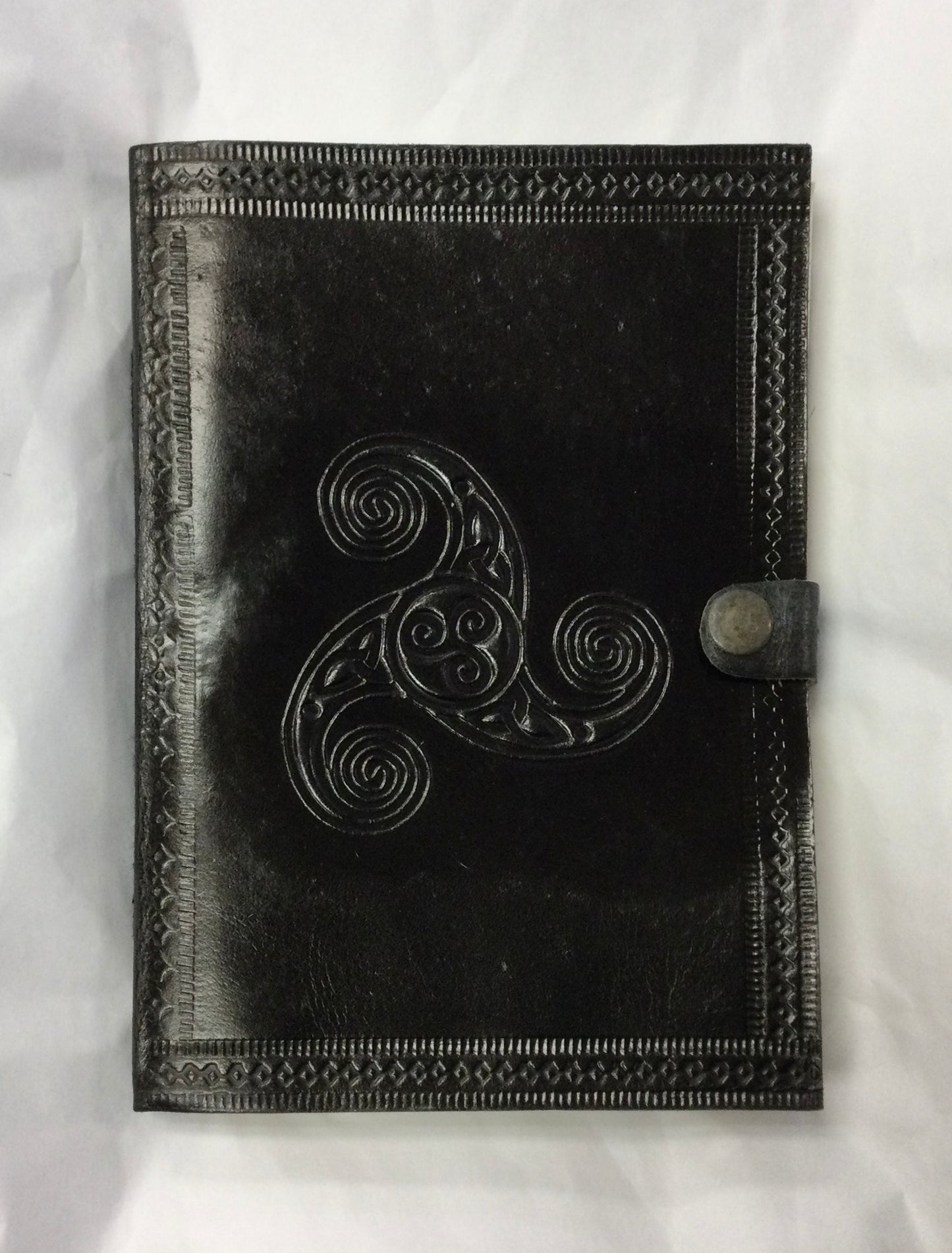 Coloured Leather Journal / Notebook, Various Motifs, Single Fastener