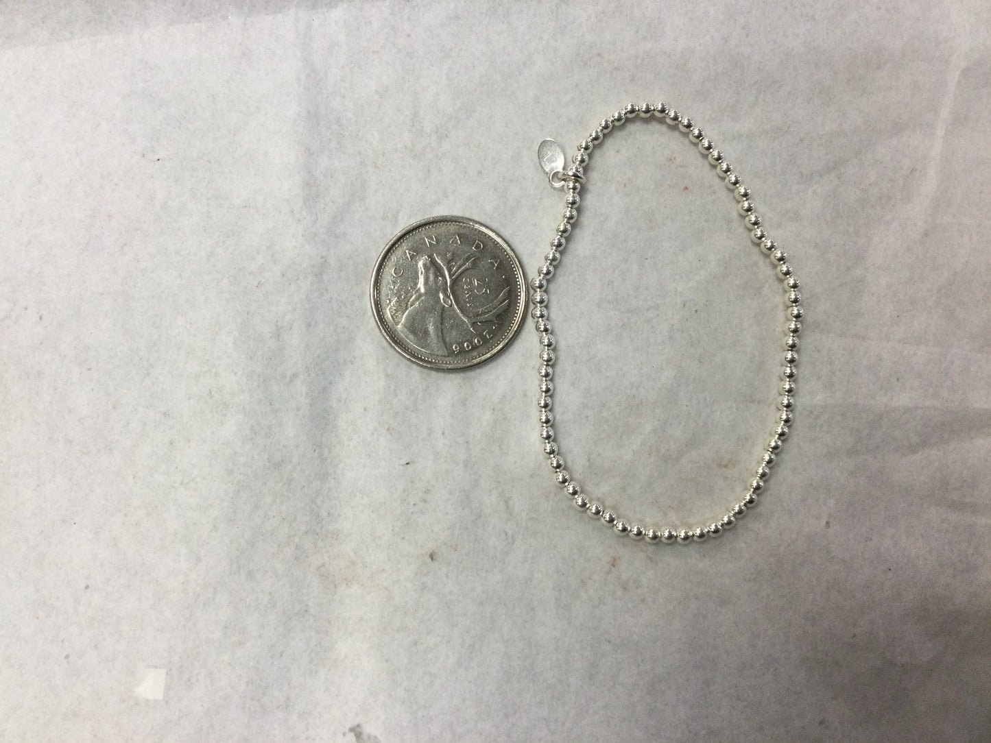 Silver ball stretchy bracelet 2.5 mm