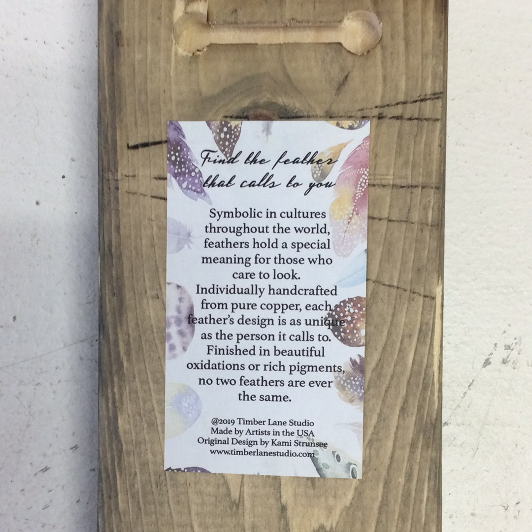 Oxidized Copper Feather - Black