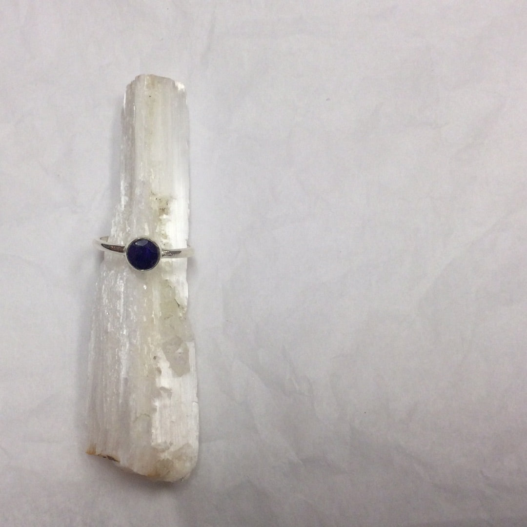 Iolite Ring Round Cut - Size 6