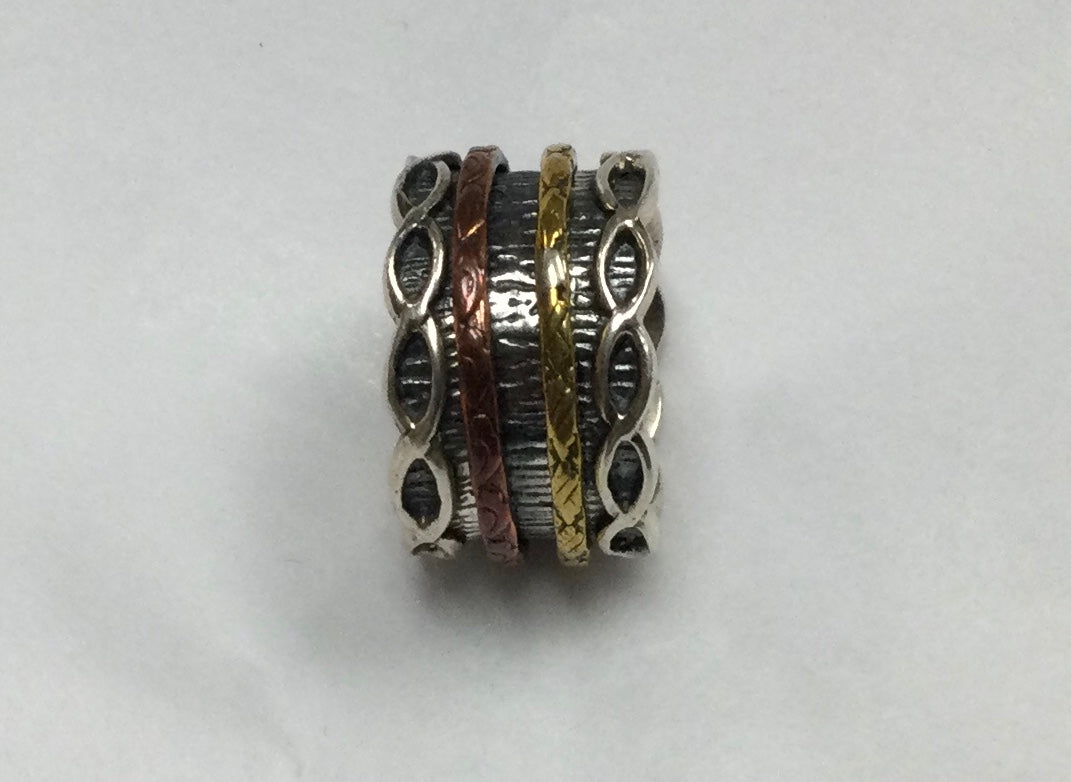Meditation Ring, Trimetal, Loops Edges