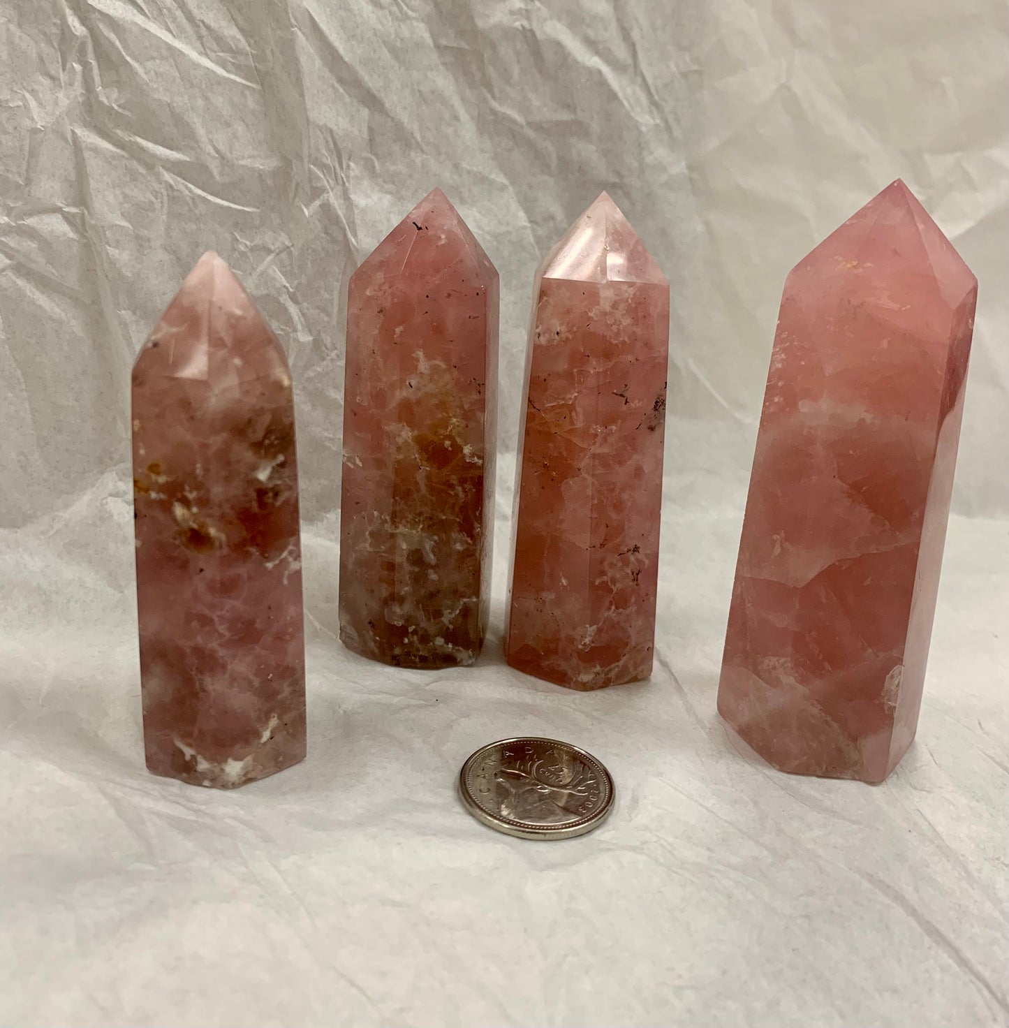 Raspberry Rose Quartz Points