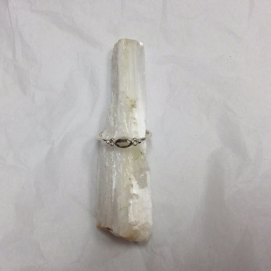 Smoky Quartz Ring Marquise Cut - Size 8