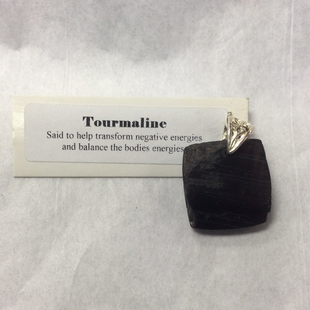Tourmaline Rough Square Pendant
