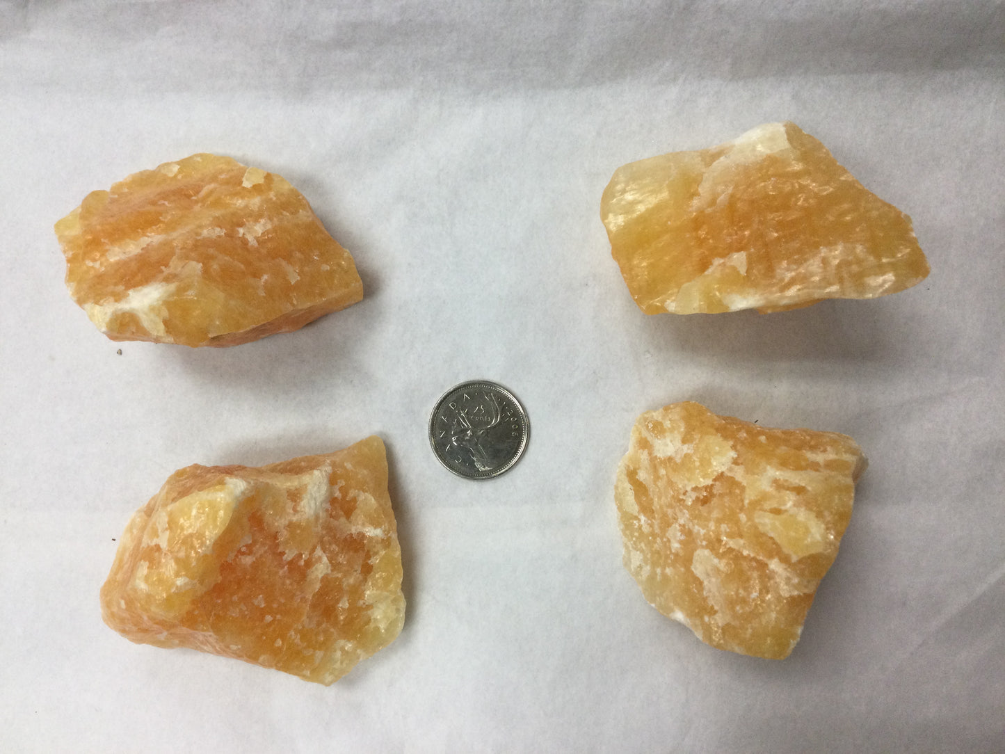 Orange calcite rough lg