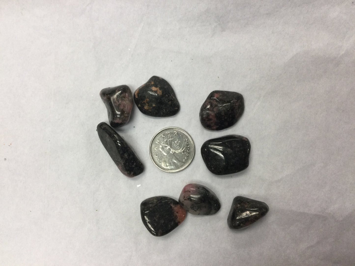 Tumbled Rhodonite in Quartz Matrix