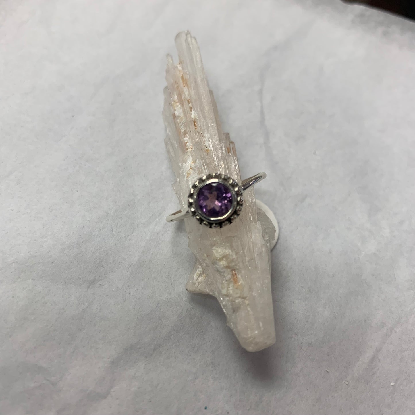 Simple Amethyst Silver Ring