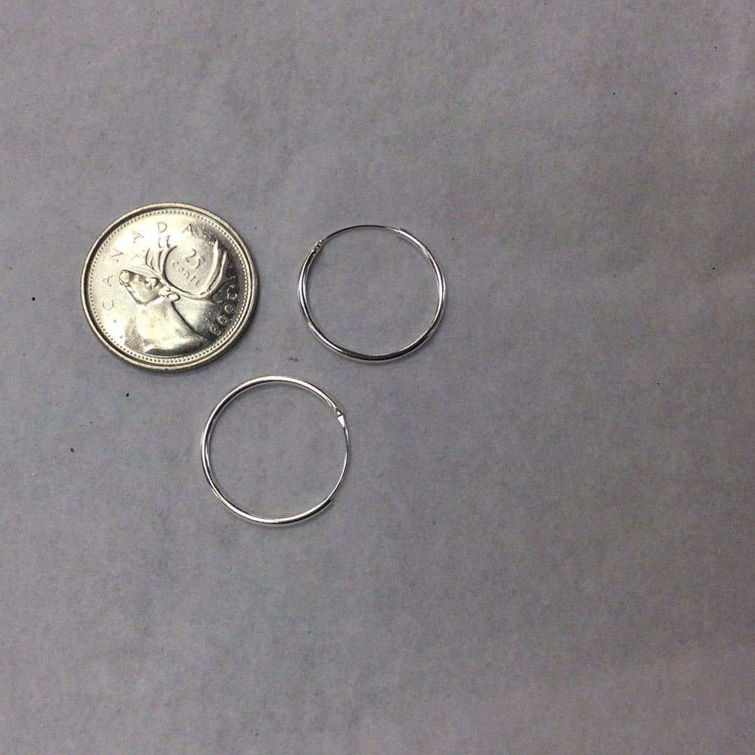Thin Silver Hoop Earrings