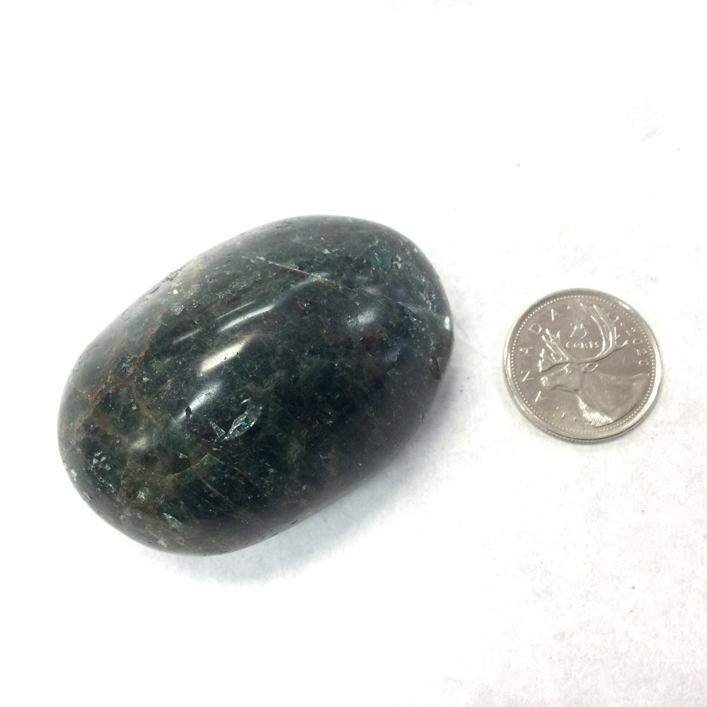 Green and Brown-Red Apatite Palm Stone