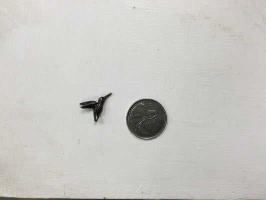 Antique brass plated hummingbird bead