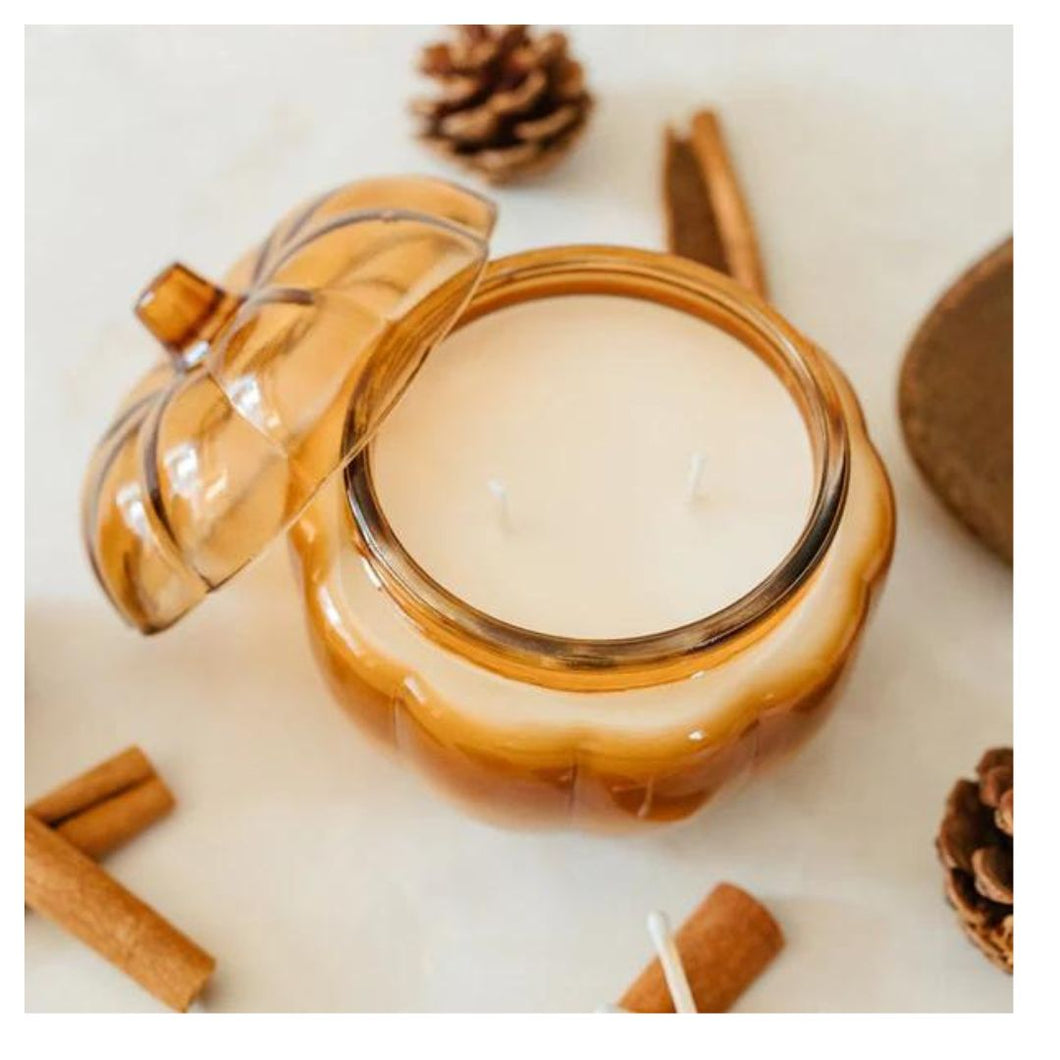 Glass Pumpkin Soy Candle