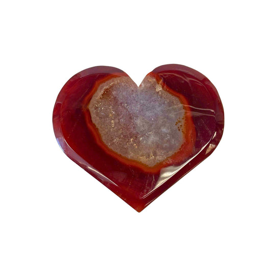 Carnelian Druzy Heart