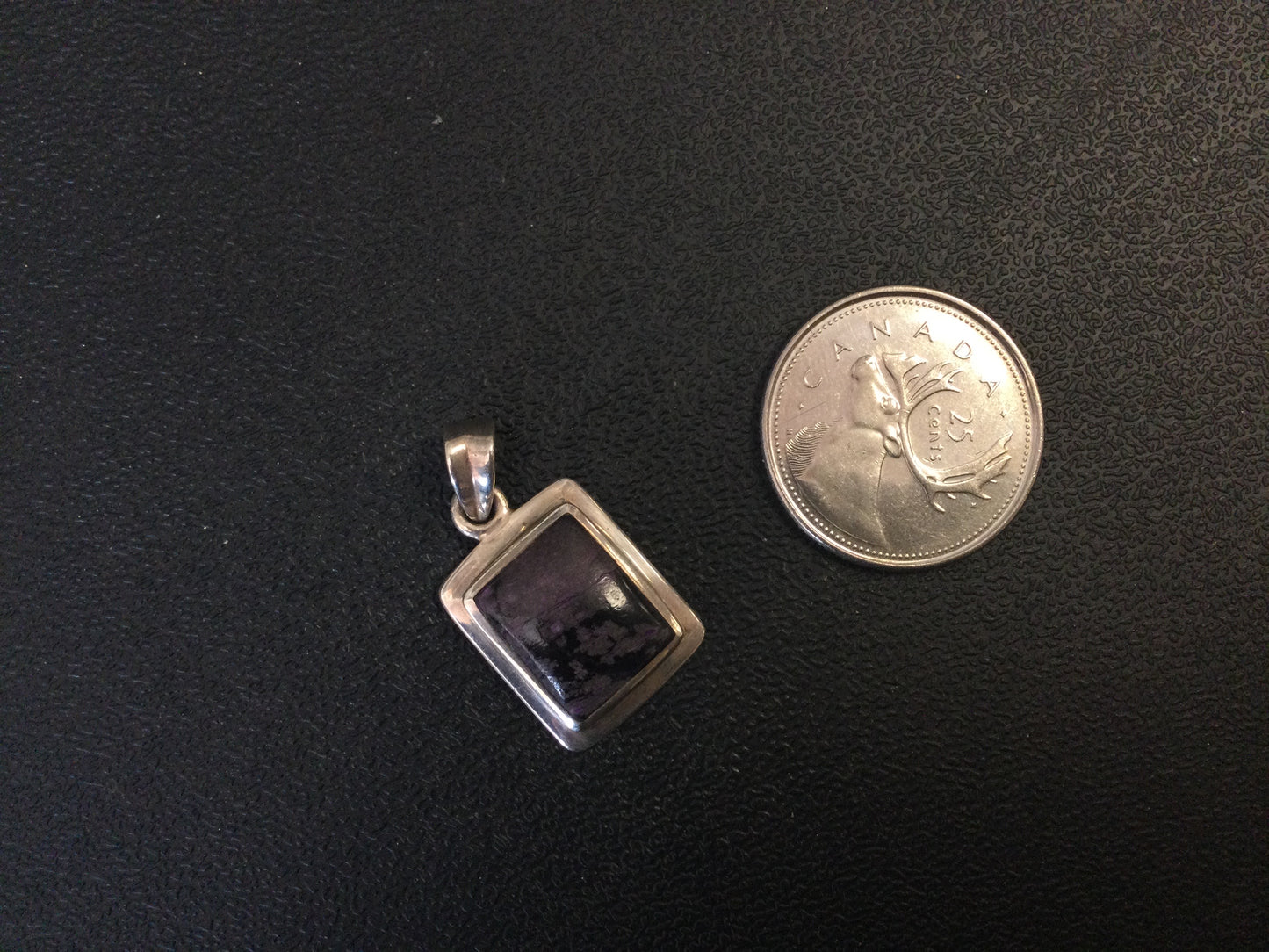 Sterling Silver Sugilite Square Pendant