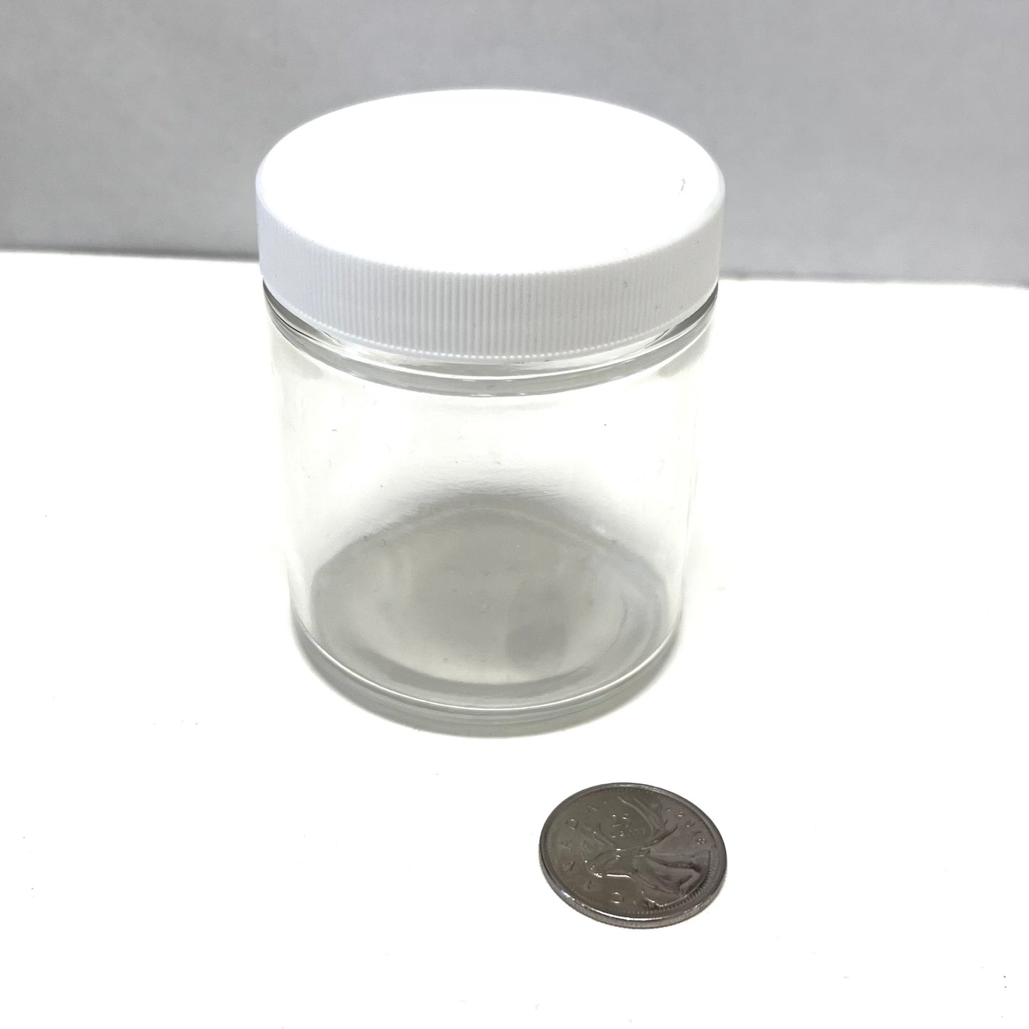 4oz Clear Glass Jar w/ White Lid