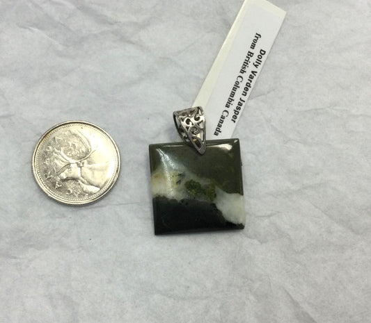 Square Dolly Varde  Jasper Pendant