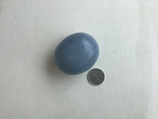 Polished Angelite Palm stone