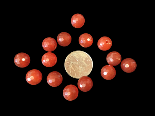 12mm Faceted Carnelian Beads