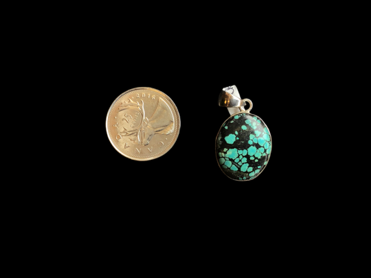 Small Oval Cut Turquoise Pendant