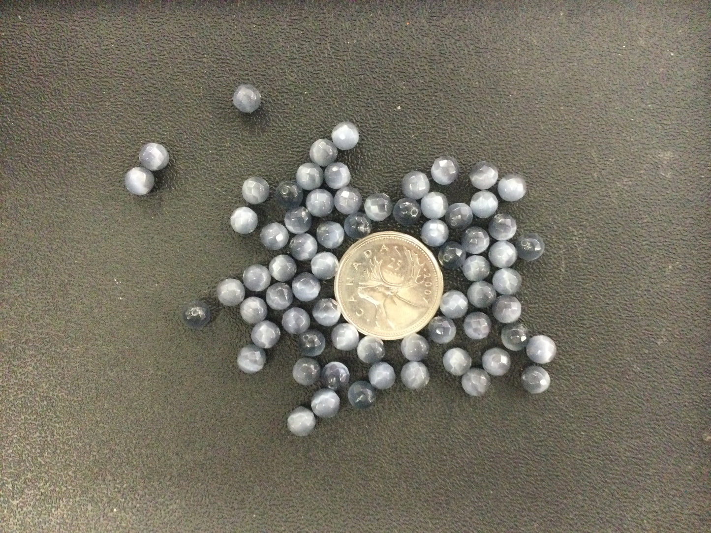 6mm Charcoal Cat Eye Bead