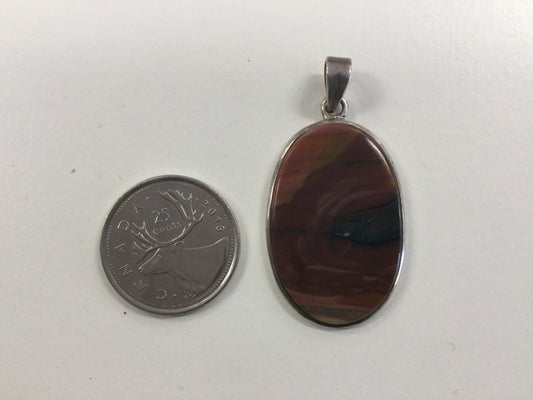Polished Imperial Jasper Pendant, lg. oval