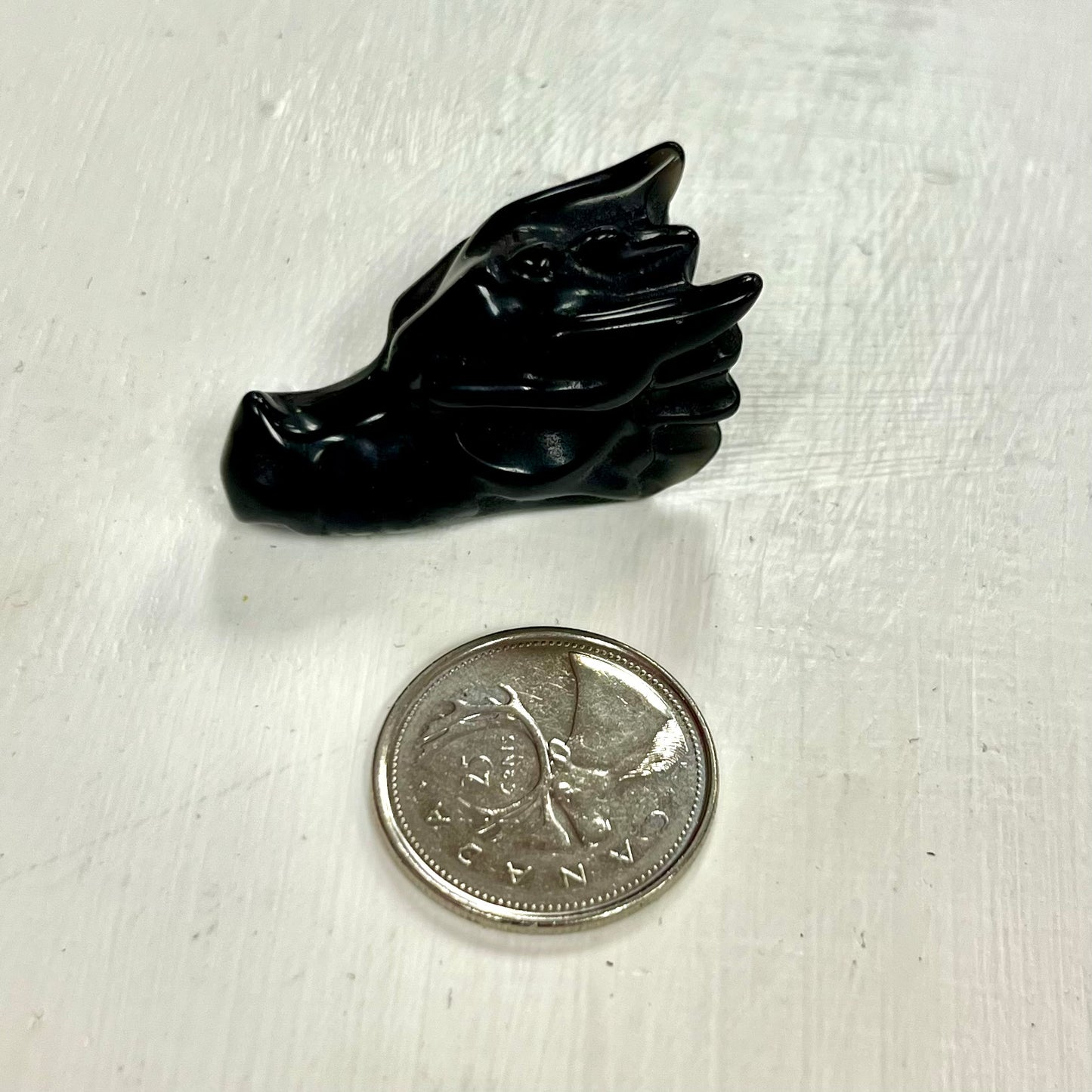 Black Obsidian Dragon Head (Defined Carving)