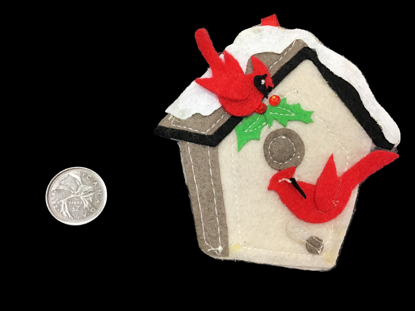 Felted Cardinal Bird House Ornament