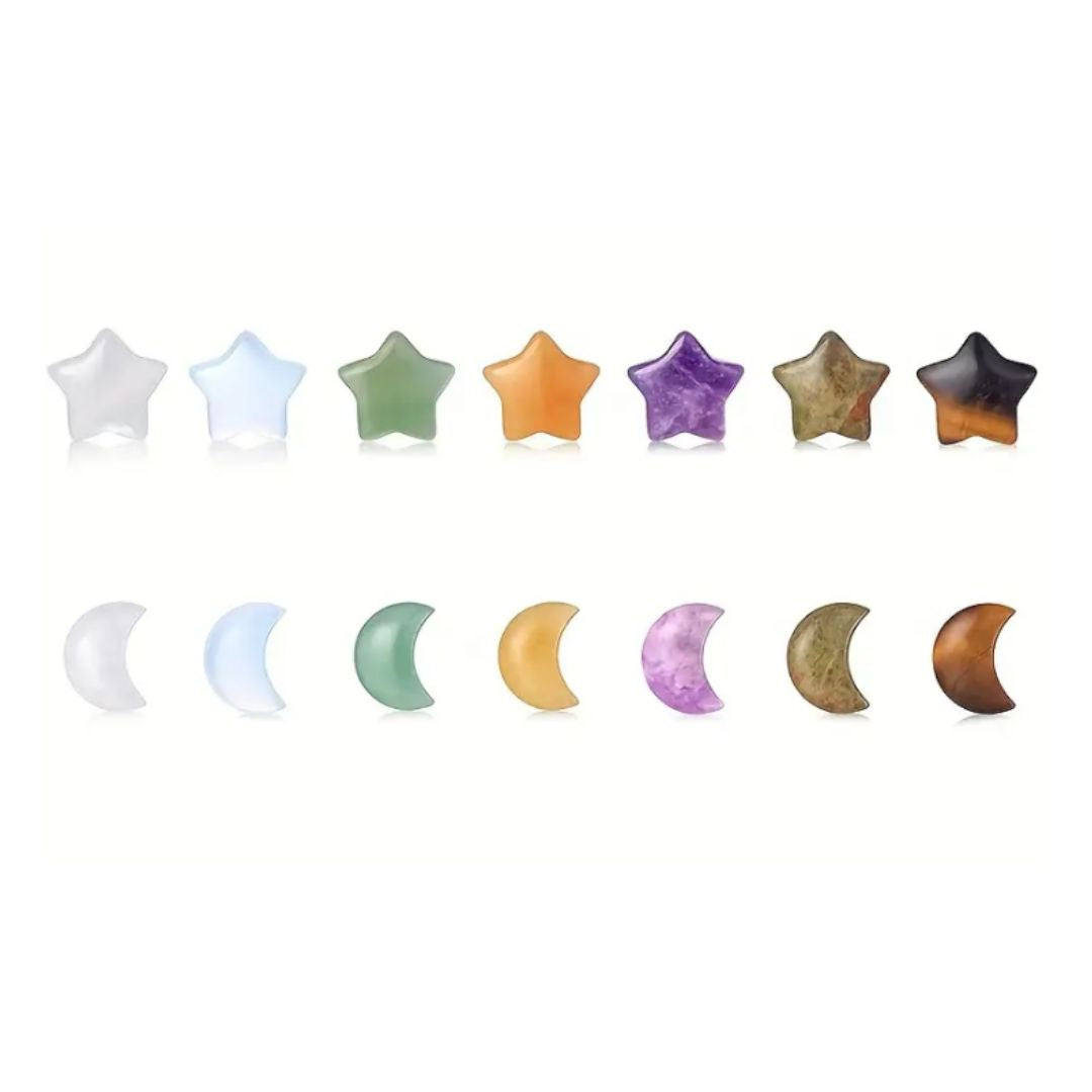 Moon Shape Star Assorted Gemstones Star Moon Shapes – Planet Botanix Ottawa