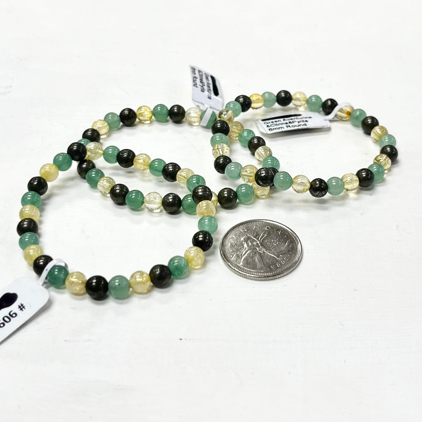 Luck & Prosperity Bracelet - 6MM (Gr. Aventurine, Citrine, Pyrite)