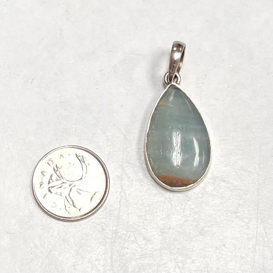 Blue Onyx Teardrop Pendant 35mm