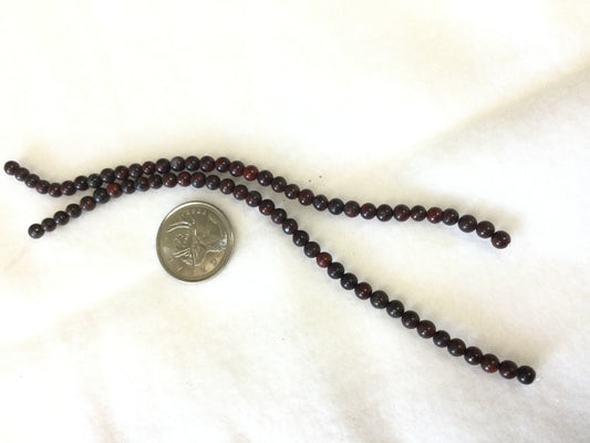 4mm Ruby Brecciated Jasper Bead Strand