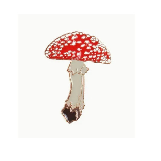 Red Capped Mushroom Pin