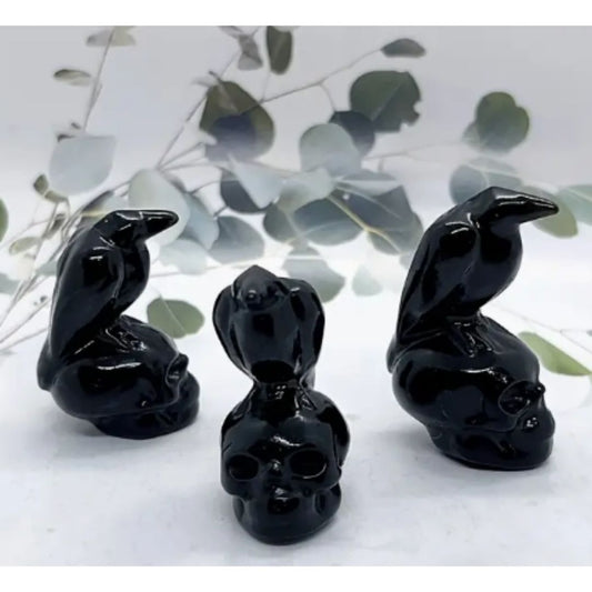 Obsidian Raven and Skull