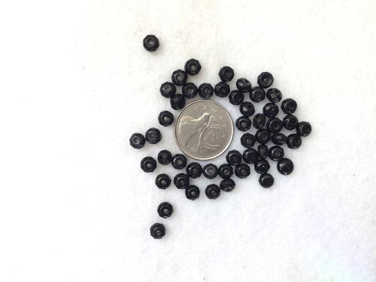 Faceted Black Obsidian Bead