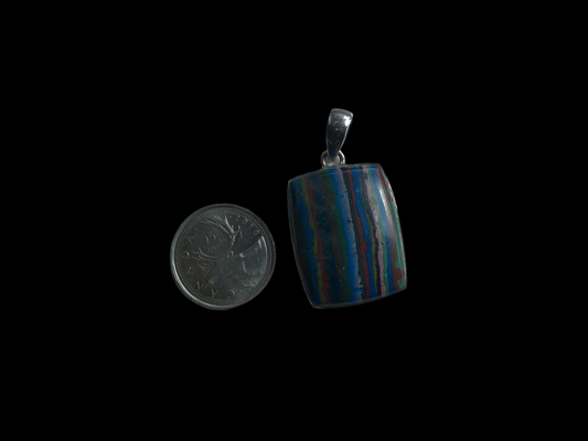 Rainbow Calcilica Pendant, rectangle