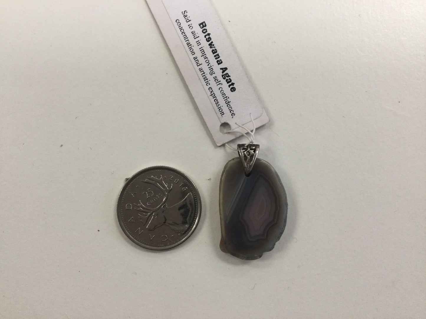 Botswana Agate Pendant, flat asymmetric slab