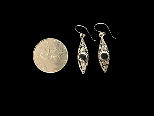 Silver eye with Obsidian Earrings