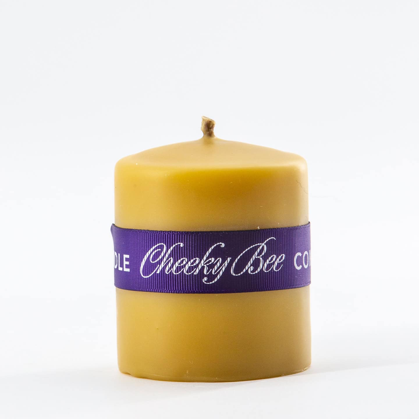 Gold Pillar Beeswax Candle 3x3